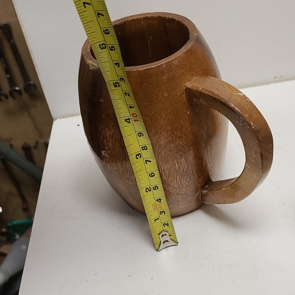 Vintage Handmade wooden engraved mug - Picture 5 of 6